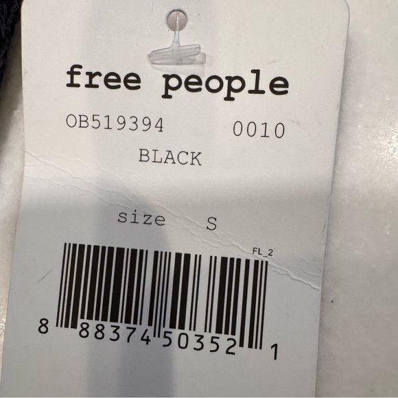 Free People Womens Black Waffle Knit Long Sleeves Thermal Shirt Sz SP NWT - Picture 7 of 10